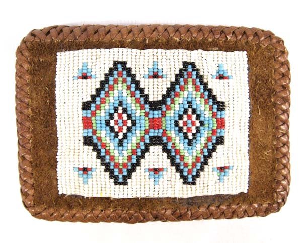 1950 Native American Zuni Loom Beaded Belt Buckle (1 of 2)