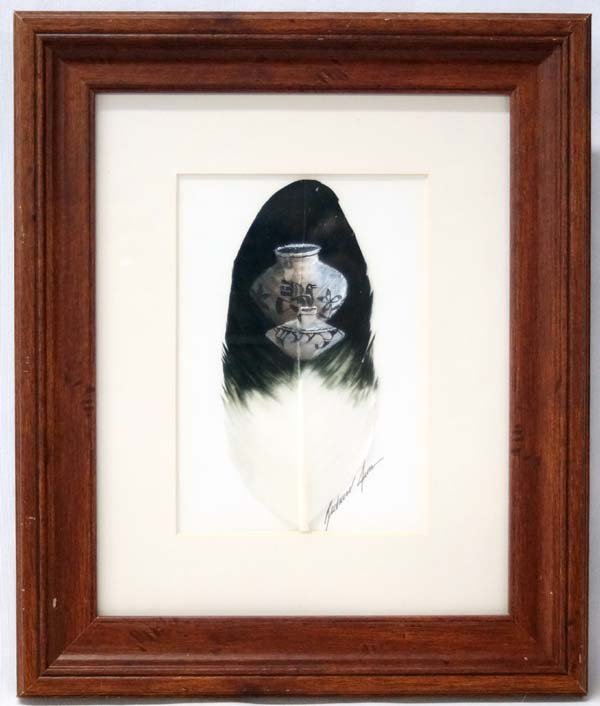Framed Hand Painted Feather Art by Richard Jim (1 of 4)