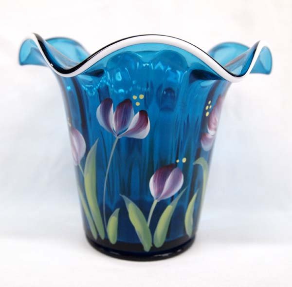 2003 Fenton Heirloom Optics Collection Ruffle Vase (1 of 4)