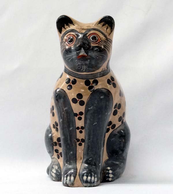 Vintage Mexican Tonala Pottery Cat by Solis (1 of 4)