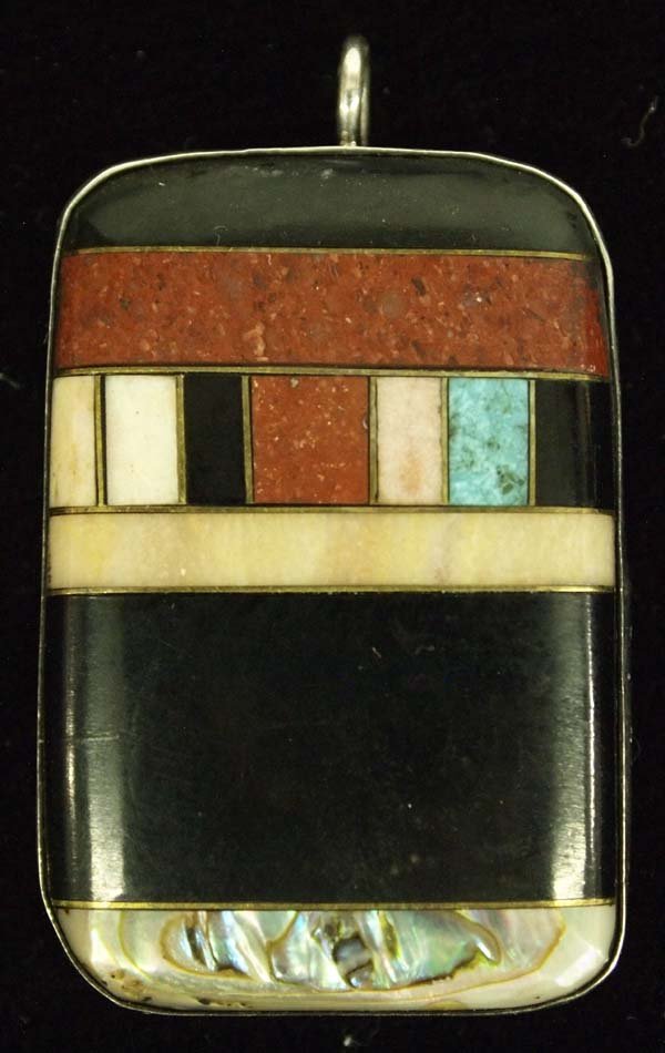 Santo Domingo Sterling Silver and Inlay Pendant (1 of 2)