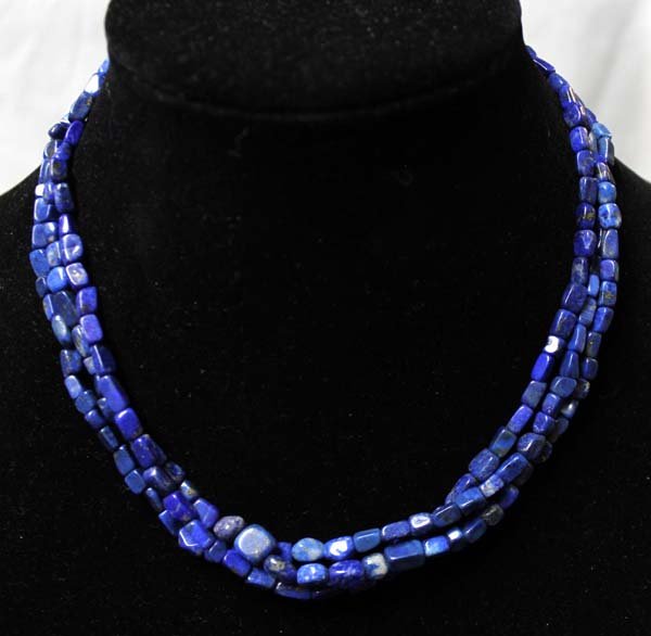 Santo Domingo 3 Strand Lapis Necklace by P. Abeyta (1 of 1)