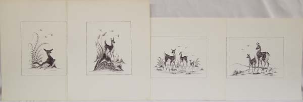 4 Native American Ltd. Edition Woody Crumbo Prints: 4 Native American Potawatomi Limited Edition Woody Crumbo Prints, measure 14'' x 11.5'', FYI: ''Woodrow Wilson ''Woody'' Crumbo (January 21, 1912-April 4, 1989) (Potawatomi) was an artist, flautist, a