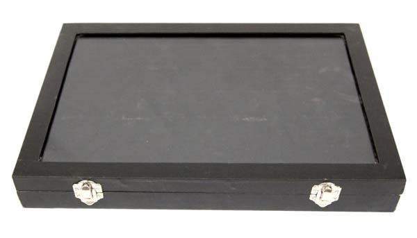 Hinged Glass and Wood Ring Jewelry Display Case (1 of 3)