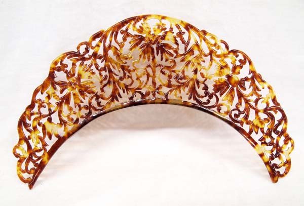 Antique Tortoise Shell Colored Celluloid Hair Comb (1 of 3)