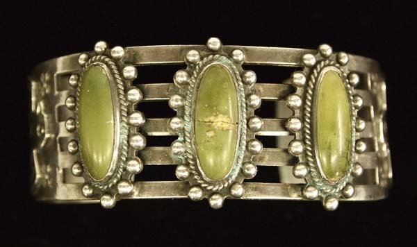 1940 Navajo Sterling Silver Route 66 Bracelet (1 of 3)