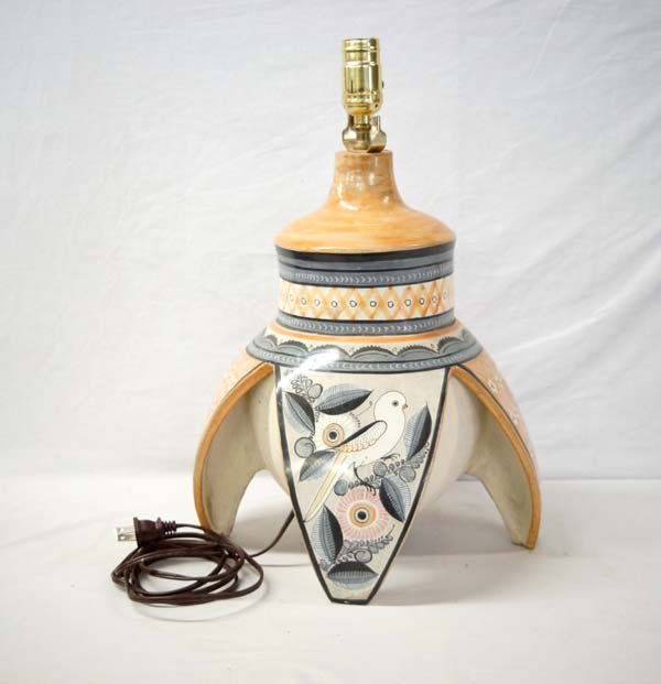 Mexican Tonala Pottery Lamp (1 of 3)