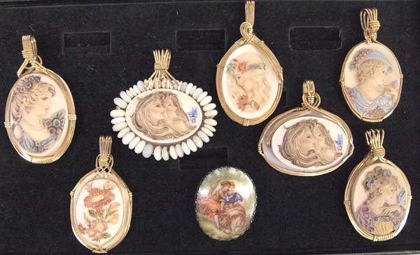 Wholesale Lot of 8 Victorian Style Cameo Jewelry (1 of 3)
