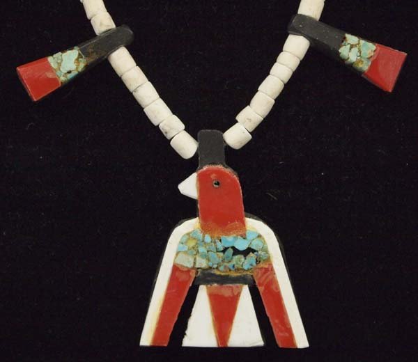 1940 Santo Domingo Thunderbird Heishi Necklace (1 of 3)