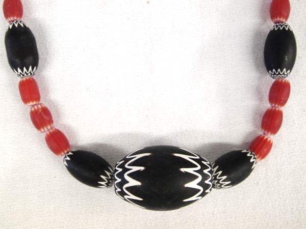 Beautiful Red and Black Trade Bead Necklace (1 of 3)