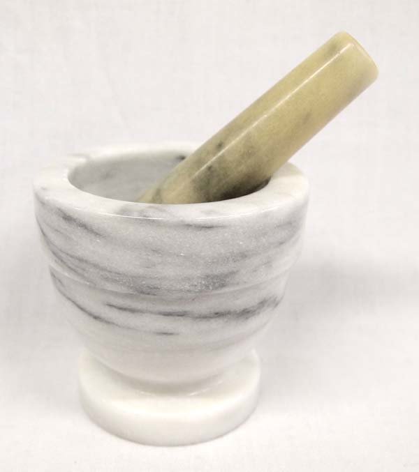 Carved Onyx Mortar and Pestle: Carved Onyx Mortar and Pestle, measures 4'' x 4''