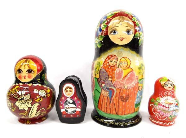 Collection of Russian Wood Nesting Dolls (1 of 5)