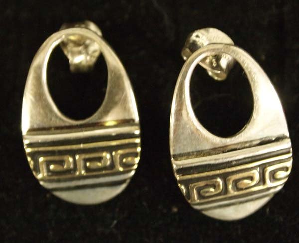 Navajo 14K Gold on Sterling Earrings by E. Wood (1 of 3)