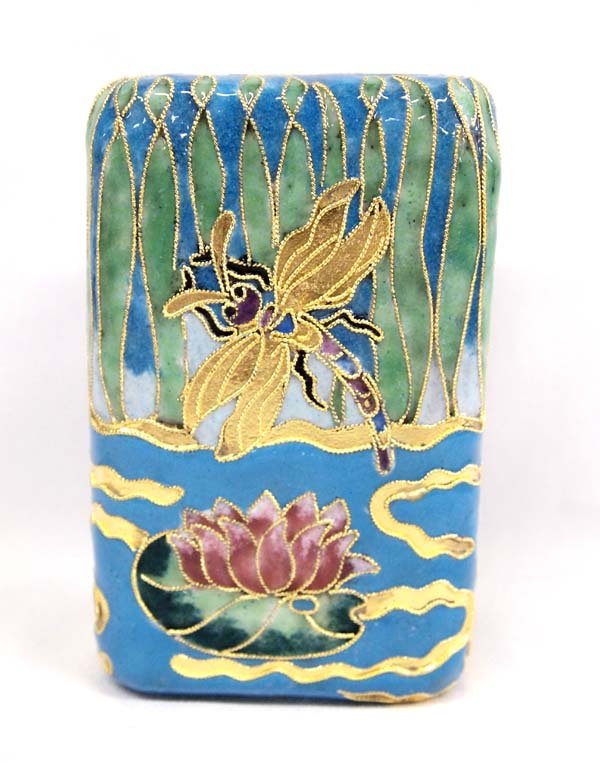 Chinese Cloissone Dragonfly Pencil Box (1 of 4)
