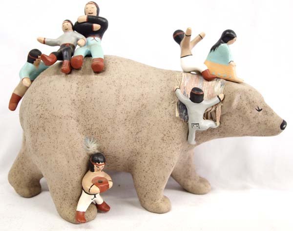 Hand Painted Pottery Bear Storyteller by J. Bower (1 of 4)