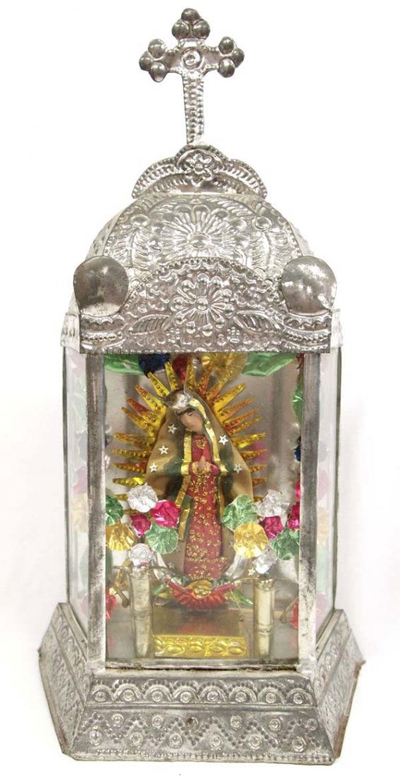 Mexican Pierced Tin Virgin of Guadalupe Nicho (1 of 2)