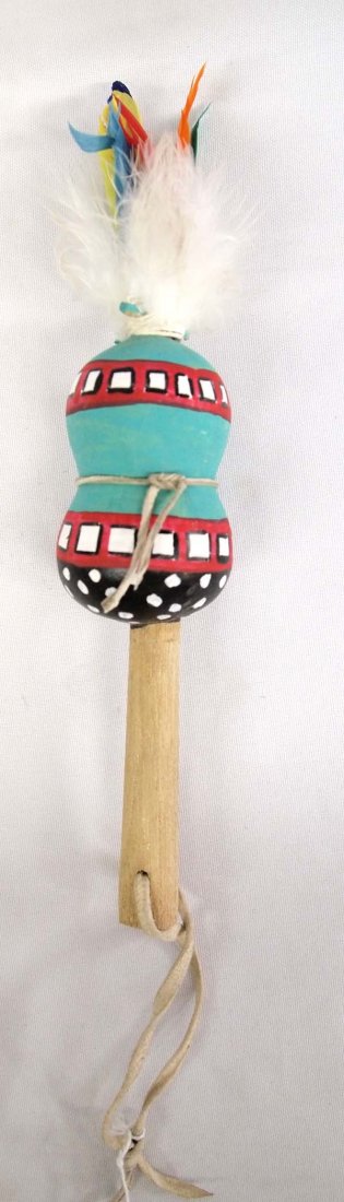 Hopi Hand Painted Gourd Dance Rattle (1 of 3)