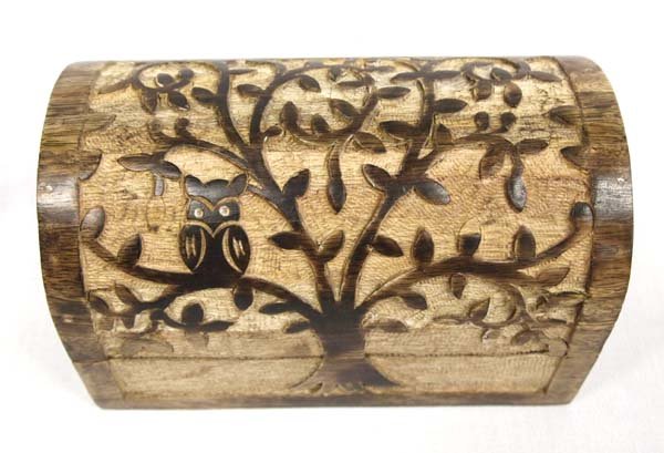 Hand Carved Owl Trinket Box (1 of 4)