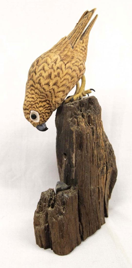 Vintage Hand Carved Hawk and Mouse by R. J. Wilson (1 of 3)