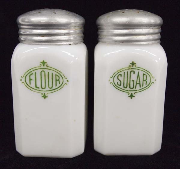 Vintage Hazel Atlas Flour and Sugar Shakers (1 of 2)