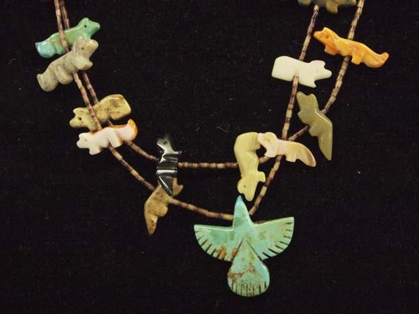 Vintage Zuni Carved Fetish + Fine Heishi Necklace (1 of 3)