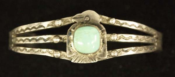 1940s Navajo Fred Harvey Silver Turquoise Bracelet (1 of 2)