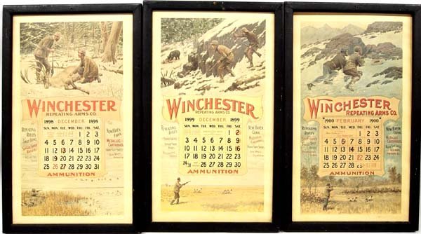 3 Framed Winchester Calendar Prints (1 of 4)