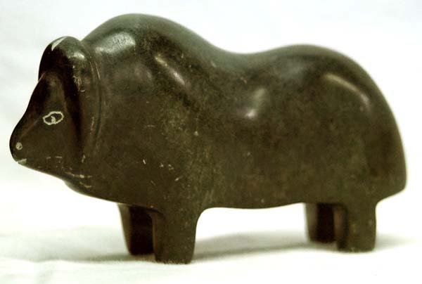 Alaskan Inuit Carved Stone Muskox, George Arlook (1 of 3)
