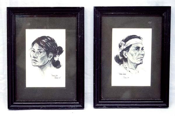 Pair 1964 Prints by Ted Claus, New Mexico Artist (1 of 3)