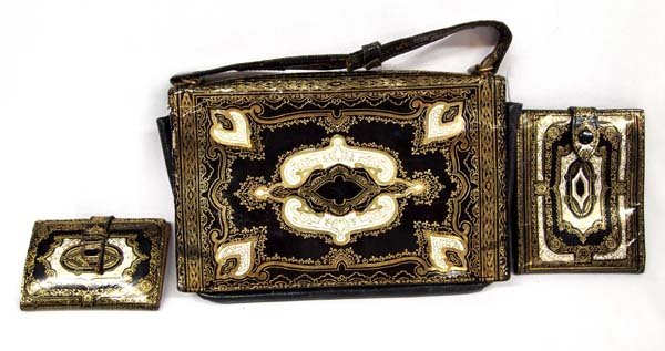 1950 German Gold Gilt Purse, Wallet, Manicure Set (1 of 7)