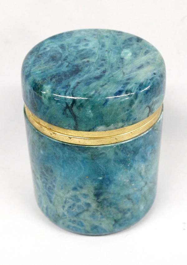 Italian Genuine Carved Alabaster Trinket Box (1 of 3)