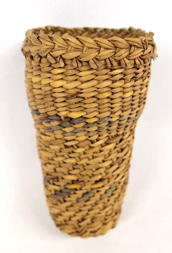 Native American Oregon Coastal Cylindrical Basket (1 of 3)