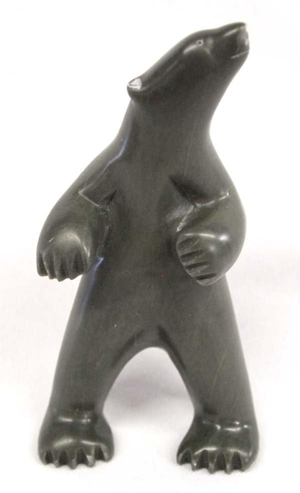 Eskimo Inuk Carved Stone Standing Bear by I. Sala (1 of 4)