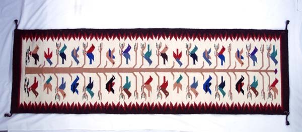 Mexican Tree of Life Wool Textile Runner (1 of 2)