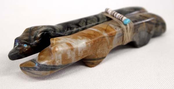 Zuni Picasso Marble Unity Wolves Fetish by J Quam (1 of 5)