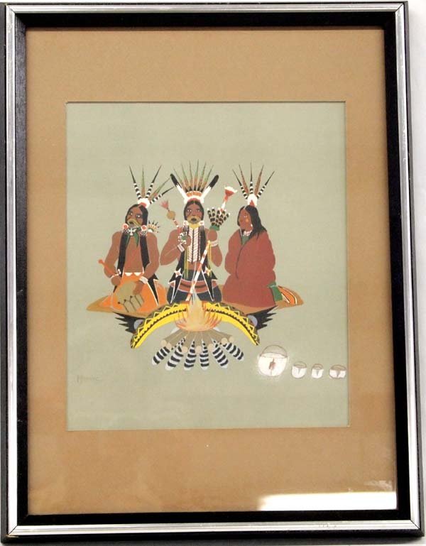 Vintage Native American Kiowa Silkscreen  by Mopope (1 of 3)