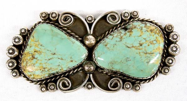Navajo Sterling Turquoise Pin by Albert Cleveland (1 of 3)