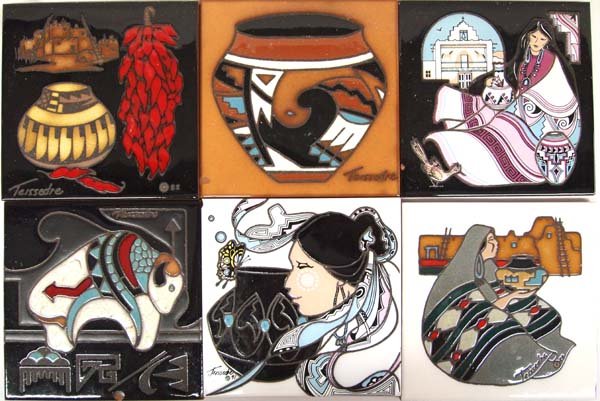 6 Decorative Ceramic Tiles by Teissedre (1 of 3)
