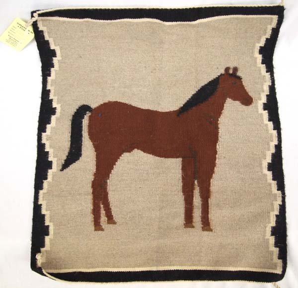 Navajo Pictorial Horse Woven Textile Rug (1 of 3)