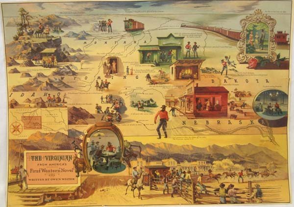 The Virginian Lithograph Portrait Map by E. Henry (1 of 2)