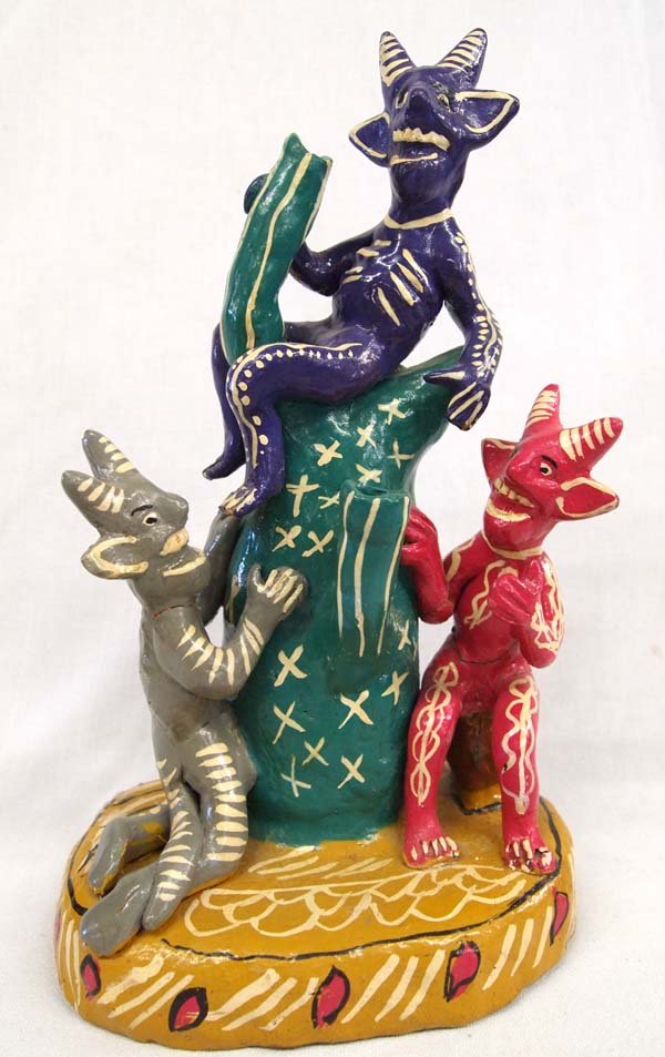 Mexican Pottery Clay Devil Sculpture (1 of 5)