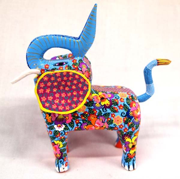 Mexican Oaxacan Carved Elephant Alebrije by Ojeda (1 of 4)