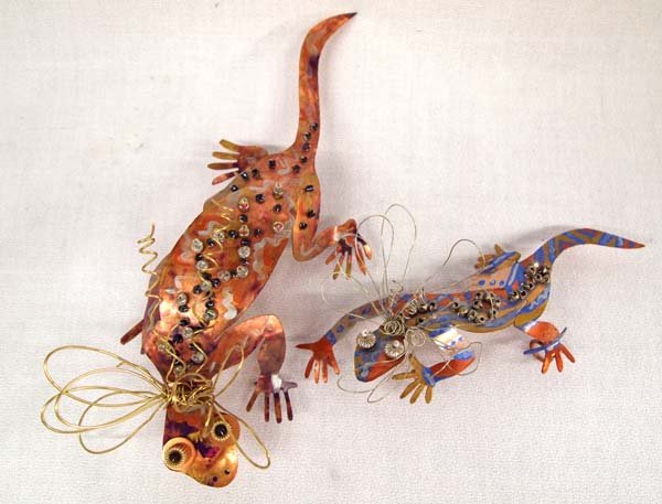 Pr New Mexico Copper Lizards by Silver City Artist (1 of 3)