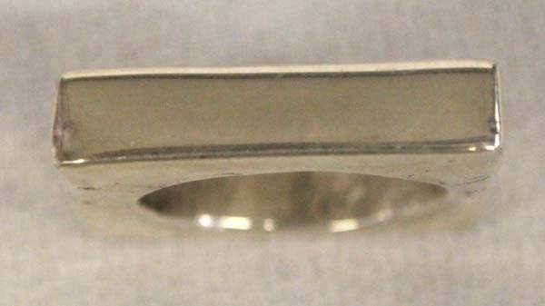 Modernistic Sterling Silver Square Ring, Size 7 (1 of 2)