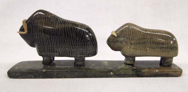 Canadian Inuit Carved Jadeite Muskox Carving (1 of 4)