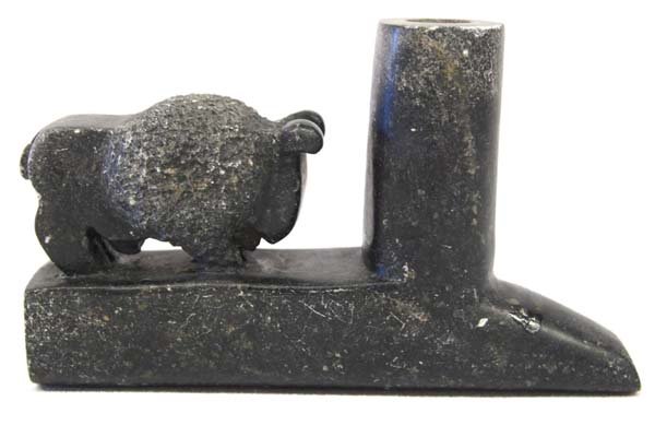 Mound Builder Buffalo Carved Steatite Pipe (1 of 3)
