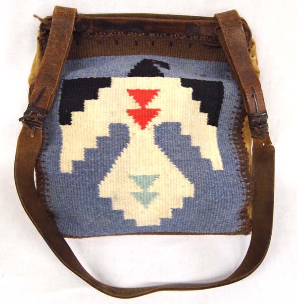 Antique Iroquois Double Sided Beaded Leather Pouch (1 of 3)