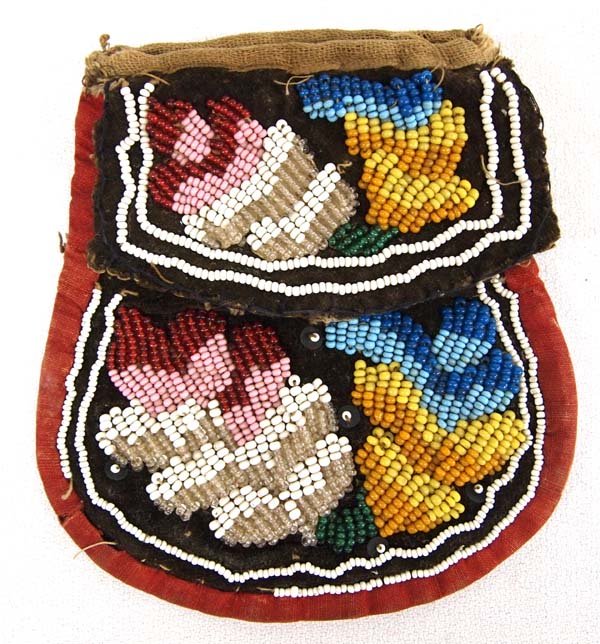 Antique Iroquois Double Sided Beaded Bag (1 of 3)