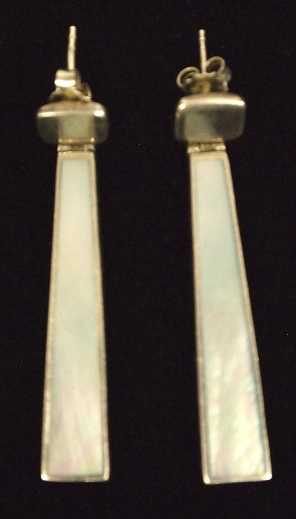 Sterling Silver Mother of Pearl Dangle Earrings (1 of 3)