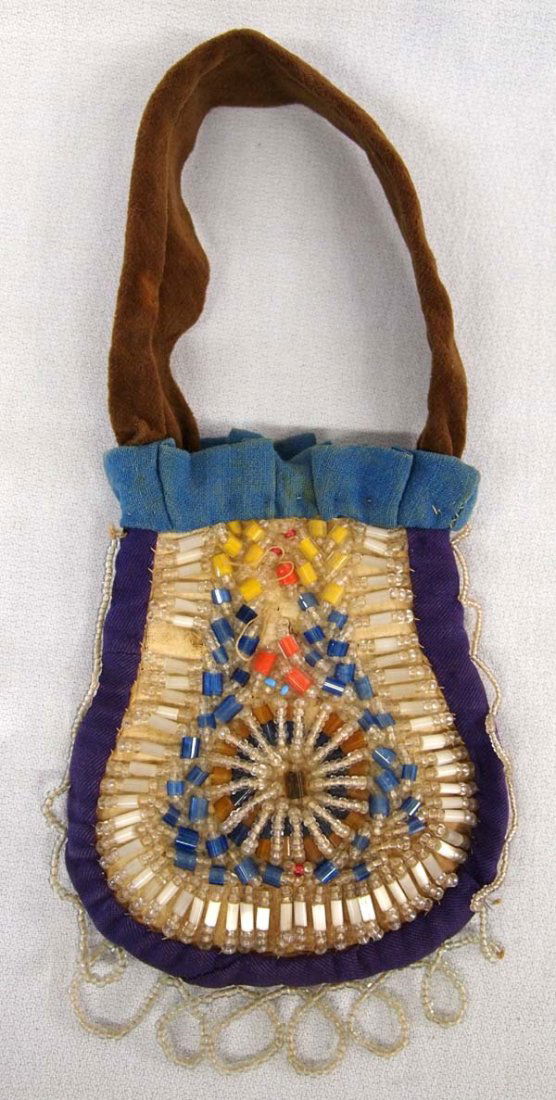 Antique Iroquois Fully Beaded Pouch (1 of 3)